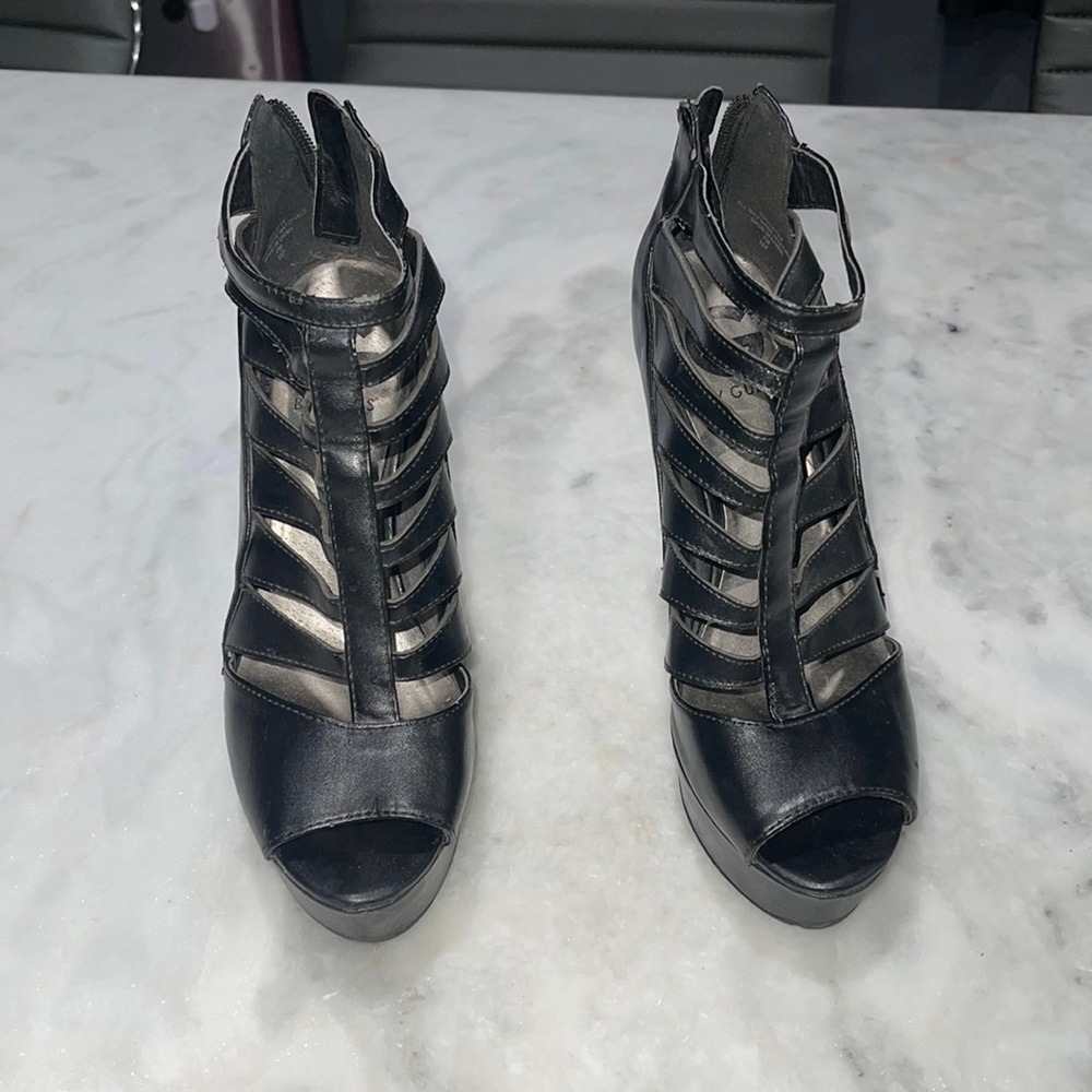 Guess Black strap heels